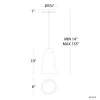 LED Mini Pendant by Modern Forms - Pompeii Collection, Beige Travertine/Aged Brass Finish - PD-4510-40-WV/AB