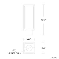 LED Outdoor Post Mount by Modern Forms - Ledge Collection, Black Finish - PM-W1417-27-BK