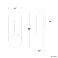 LED Outdoor Wall Sconce by Modern Forms - Clog Collection, Beige Travertine/Aged Brass Finish - WS-W10516-40-WV/AB