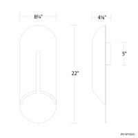 LED Outdoor Wall Sconce by Modern Forms - Clog Collection, Beige Travertine/Aged Brass Finish - WS-W10522-27-WV/AB