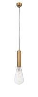 One Light Mini Pendant by Innovations - Auralume Collection, Brushed Brass Finish - 198-1P-BB