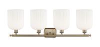 Four Light Bath Vanity by Innovations - Ballston Collection, Antique Brass Finish - 516-4W-AB-G559-8GWH
