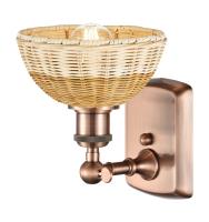 One Light Wall Sconce by Innovations - Ballston Collection, Antique Copper Finish - 516-1W-AC-NBD2-75-NAT