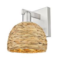 One Light Wall Sconce by Innovations - Arcadia Collection, Brushed Satin Nickel Finish - 716-1W-SN-RBD-8-NAT