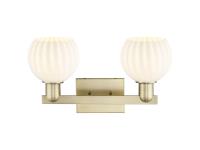 Two Light Bath Vanity by Innovations - Arcadia Collection, Antique Brass Finish - 716-2W-AB-G1217-6WV