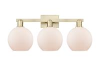 Three Light Bath Vanity by Innovations - Arcadia Collection, Antique Brass Finish - 716-3W-AB-G121-8