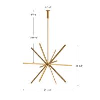 LED Chandelier by Kuzco Lighting - Sirius Collection, Brushed Gold Finish - CH14356-BG-UNV