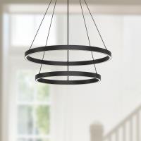 LED Chandelier by Kuzco Lighting - Cerchio Collection, Black Finish - CH87224-BK-UNV-010