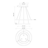 LED Chandelier by Kuzco Lighting - Cerchio Collection, Black Finish - CH87224-BK-UNV-010
