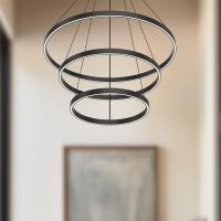 LED Chandelier by Kuzco Lighting - Cerchio Collection, Black Finish - CH87332-BK-UNV-010