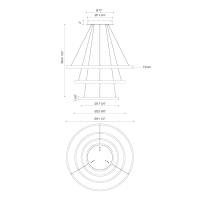 LED Chandelier by Kuzco Lighting - Cerchio Collection, Black Finish - CH87332-BK-UNV-010
