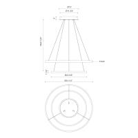 LED Chandelier by Kuzco Lighting - Cerchio Collection, Brushed Gold Finish - CH87832-BG-UNV-010