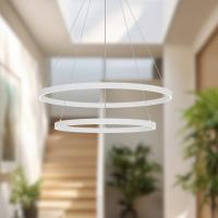 LED Chandelier by Kuzco Lighting - Cerchio Collection, White Finish - CH87832-WH-UNV-010