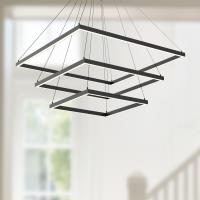 LED Chandelier by Kuzco Lighting - Piazza Collection, Black Finish - CH88332-BK-UNV-010