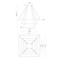 LED Chandelier by Kuzco Lighting - Piazza Collection, Black Finish - CH88332-BK-UNV-010