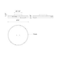 LED Flush Mount by Kuzco Lighting - Anello Minor Collection, Brushed Nickel Finish - FM52719-BN-UNV-010
