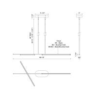 LED Linear Pendant by Kuzco Lighting - Shift Collection, Black Finish - LP28748-BK-UNV