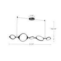 LED Linear Pendant by Kuzco Lighting - Serif Collection, Black Finish - LP84457-BK-UNV