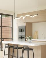 LED Linear Pendant by Kuzco Lighting - Cursive Collection, Black Finish - LP95354-BK-UNV