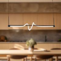 LED Linear Pendant by Kuzco Lighting - Cursive Collection, Black Finish - LP95354-BK-UNV