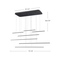 LED Pendant by Kuzco Lighting - Chute Motion Collection, Black Finish - MP14970-BK-UNV-010