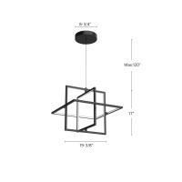 LED Pendant by Kuzco Lighting - Mondrian Collection, Black Finish - PD16320-BK-UNV