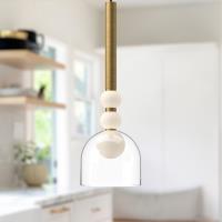 LED Pendant by Kuzco Lighting - Rise Collection, Brushed Gold/Clear Finish - PD30505-BG/CL-UNV