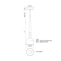 LED Pendant by Kuzco Lighting - Rise Collection, Brushed Gold/Clear Finish - PD30505-BG/CL-UNV