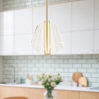 LED Pendant by Kuzco Lighting - Mulberry Collection, Brushed Gold/Light Guide Finish - PD62511-BG/LG-UNV