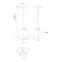 LED Pendant by Kuzco Lighting - Mulberry Collection, Brushed Gold/Light Guide Finish - PD62511-BG/LG-UNV