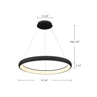 LED Pendant by Kuzco Lighting - Cortana Collection, Black Finish - PD82732-BK-UNV-010