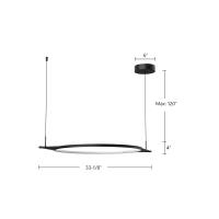 LED Pendant by Kuzco Lighting - Serif Collection, Black Finish - PD84436-BK-UNV