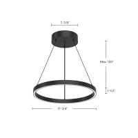 LED Pendant by Kuzco Lighting - Cerchio Collection, Black Finish - PD87718-BK-UNV-010