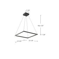LED Pendant by Kuzco Lighting - Piazza Collection, Black Finish - PD88124-BK-UNV-010