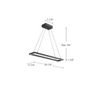 LED Pendant by Kuzco Lighting - Piazza Collection, Black Finish - PD88530-BK-UNV-010
