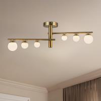 LED Semi-Flush Mount by Kuzco Lighting - Cypress Collection, Brushed Gold/Opal Glass Finish - SF55525-BG/OP-UNV