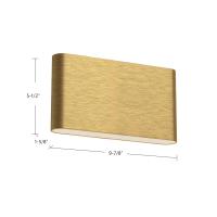 LED Wall Sconce by Kuzco Lighting - Slate Collection, Brushed Gold Finish - AT6510-BG-UNV
