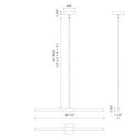 LED Linear Pendant by Kuzco Lighting - Akari Collection, Brushed Nickel Finish - LP18537-BN-UNV