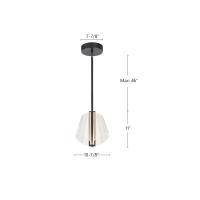 LED Pendant by Kuzco Lighting - Mulberry Collection, Black/Light Guide Finish - PD62511-BK/LG-UNV