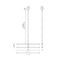 LED Chandelier by Kuzco Lighting - Blade Collection, Brushed Gold Finish - CH23532-BG-UNV