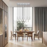 17 Light Linear Chandelier by Z-Lite - Stari Collection, Brushed Nickel Finish - 1956P-17L-BN