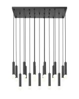 17 Light Linear Chandelier by Z-Lite - Stari Collection, Matte Black Finish - 1956P-17L-MB