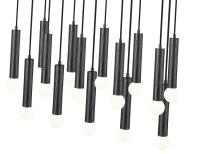 17 Light Linear Chandelier by Z-Lite - Stari Collection, Matte Black Finish - 1956P-17L-MB