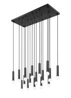 17 Light Linear Chandelier by Z-Lite - Stari Collection, Matte Black Finish - 1956P-17L-MB