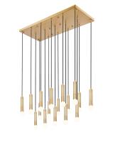 17 Light Linear Chandelier by Z-Lite - Stari Collection, Modern Gold Finish - 1956P-17L-MGLD