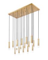 17 Light Linear Chandelier by Z-Lite - Stari Collection, Modern Gold Finish - 1956P-17L-MGLD