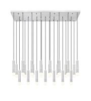 23 Light Linear Chandelier by Z-Lite - Stari Collection, Brushed Nickel Finish - 1956P-23L-BN