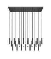 23 Light Linear Chandelier by Z-Lite - Stari Collection, Matte Black Finish - 1956P-23L-MB