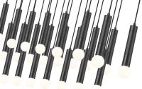 23 Light Linear Chandelier by Z-Lite - Stari Collection, Matte Black Finish - 1956P-23L-MB
