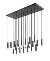 23 Light Linear Chandelier by Z-Lite - Stari Collection, Matte Black Finish - 1956P-23L-MB
